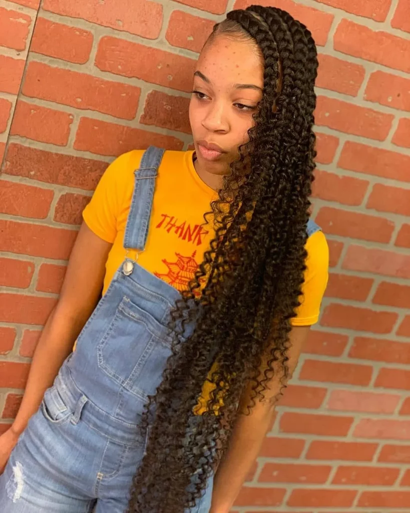 lemonade braids with curly ends 